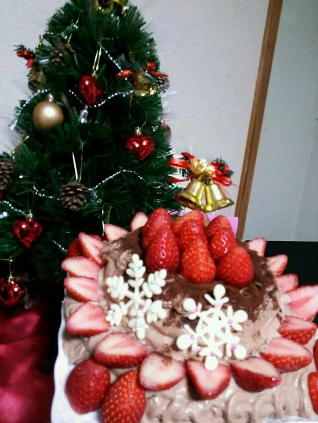 苺たっぷり生チョコのクリスマスケーキ|祥くんママさん