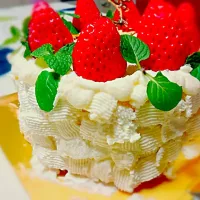 苺🍓のかご編みケーキ🎂 #クリスマスグランプリ2015|ちはさん