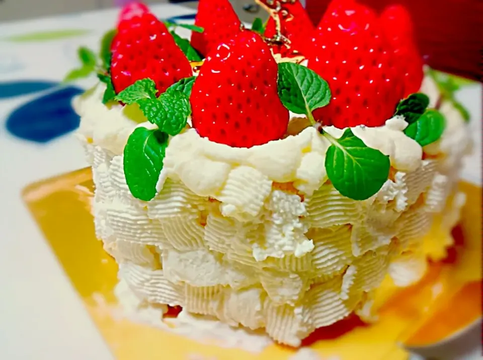 Snapdishの料理写真:苺🍓のかご編みケーキ🎂 #クリスマスグランプリ2015|ちはさん