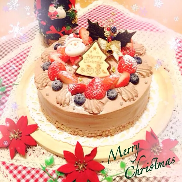 Merry Christmas🌲✨ 我が家のクリスマスケーキ 2015٩( ,,˘ ³˘)🎂|*seiko*さん