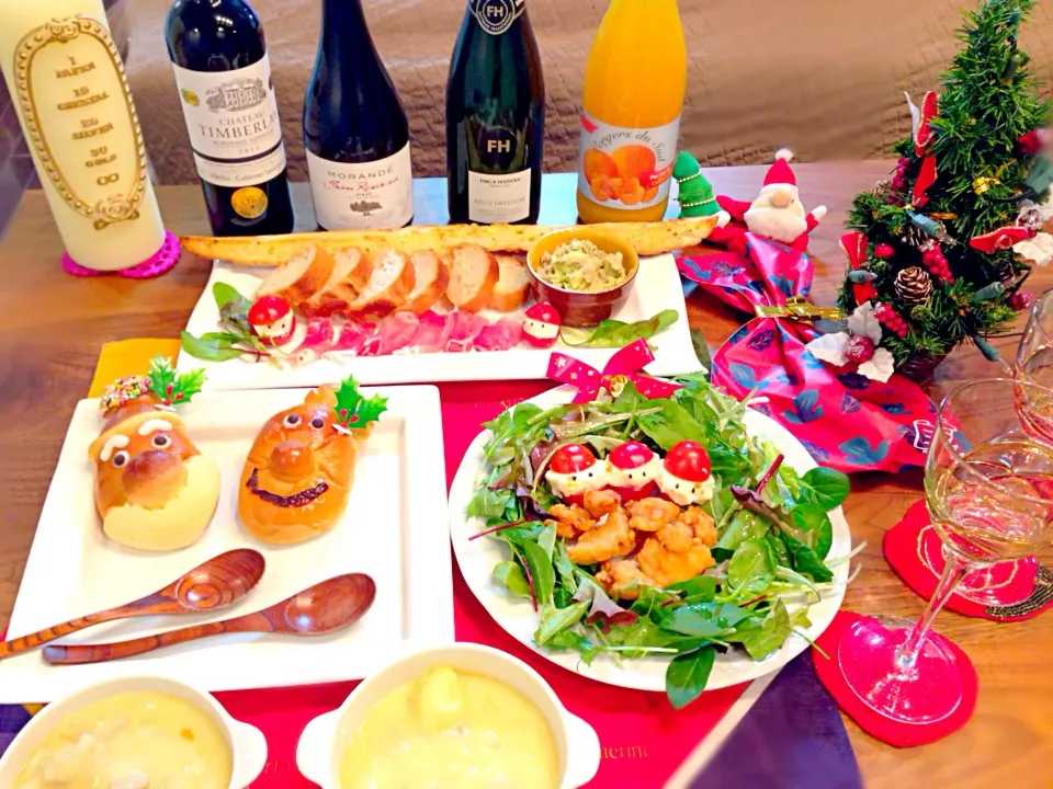 Xmasリース、アボカドディップ、シチュー、カプレーゼ|ちびさん