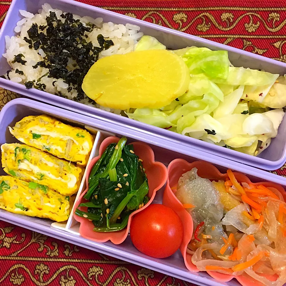 鯵の南蛮漬けとほうれん草の胡麻和え弁当|もえさん