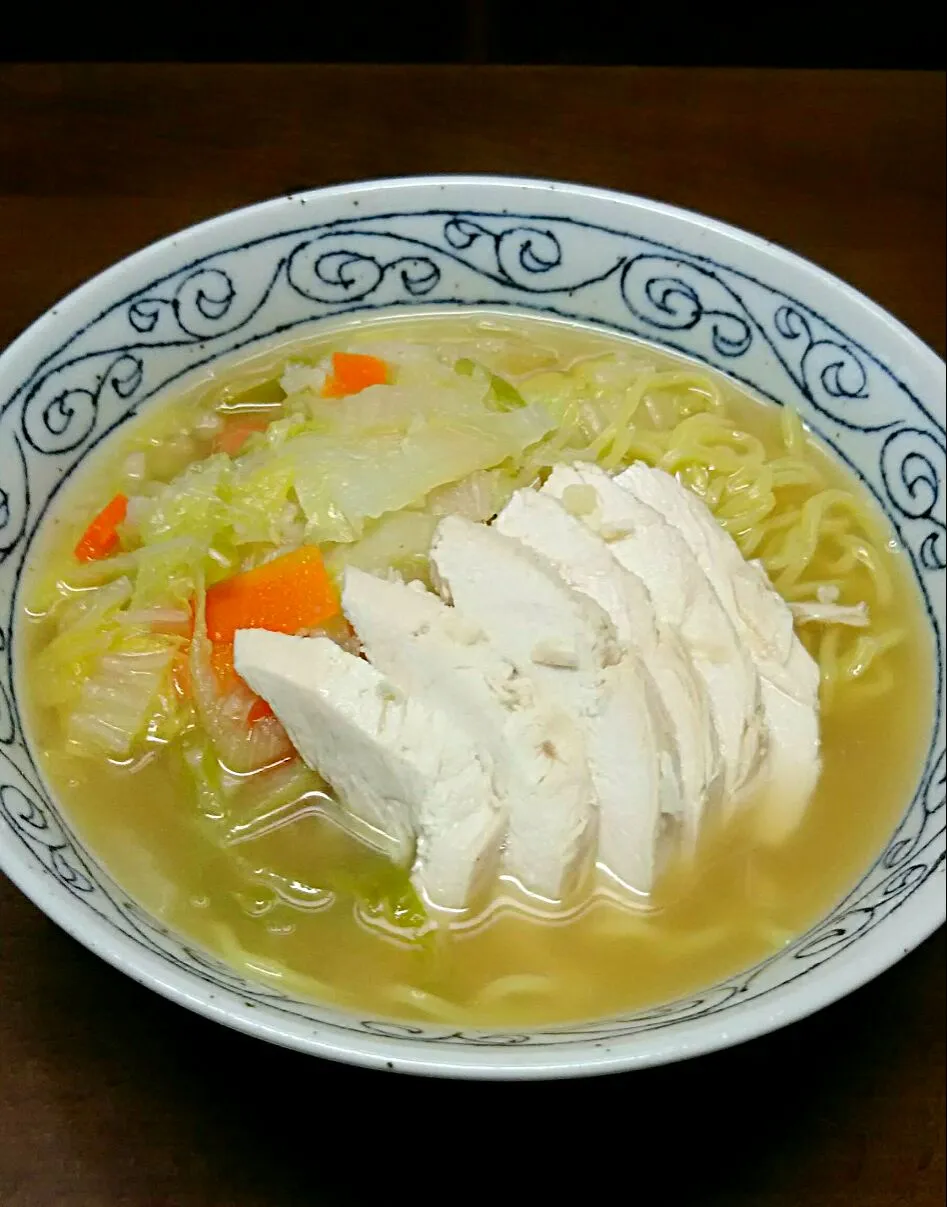 ローストチキンでラーメン|あらいぐまのしっぽさん