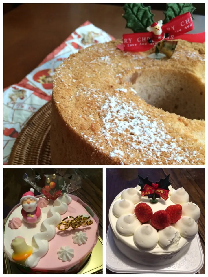 Christmas cake🎂Strawberry chiffon cake🍓苺ｼﾌｫﾝｹｰｷ|🌈Ami🍻さん