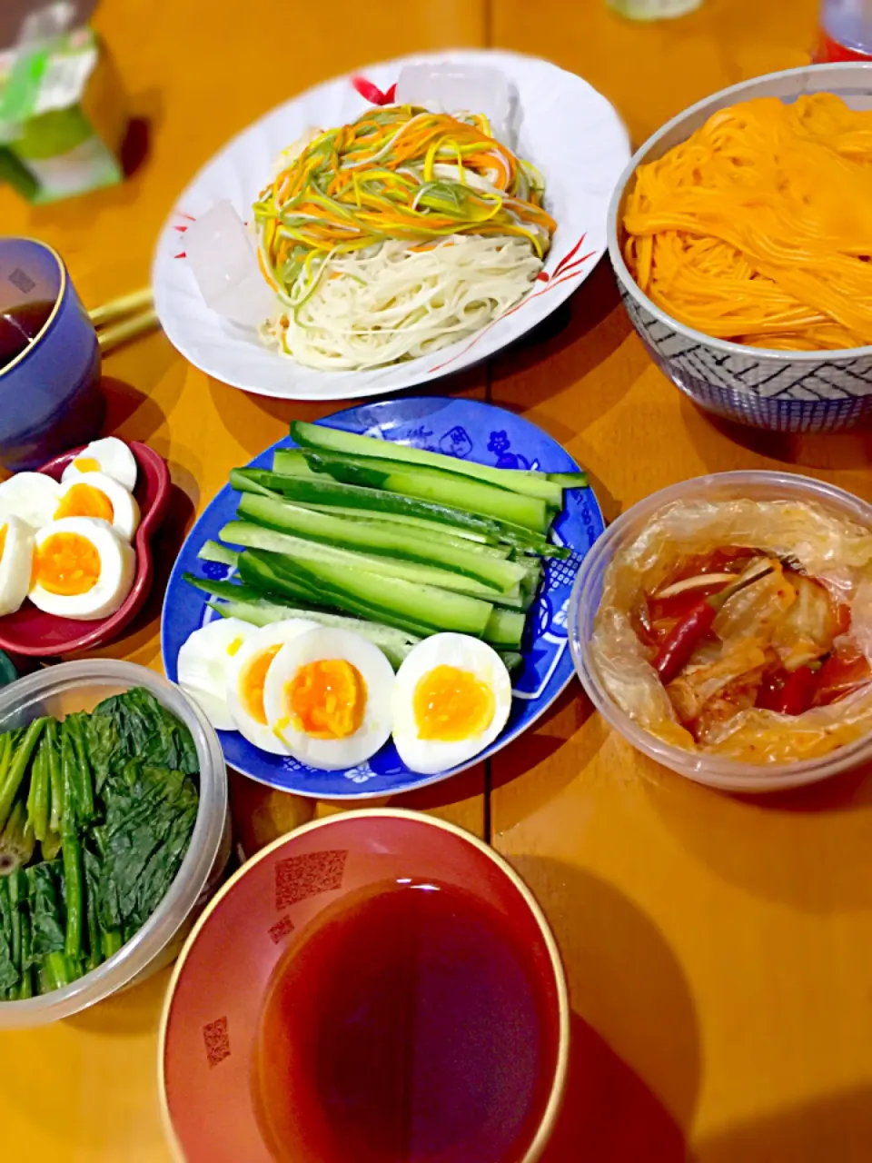 野菜彩りそうめん(冷) ＆  唐辛子そうめん(温)|ch＊K*∀o(^^*)♪さん