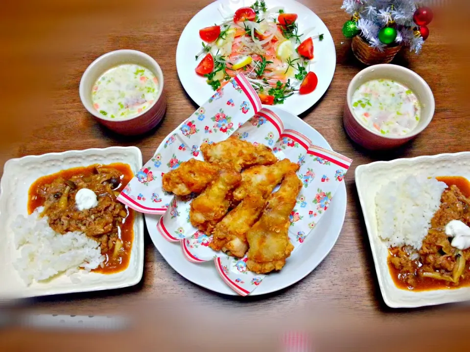 Snapdishの料理写真:X'mas 晩ごはん☆*★*☆♪|なべちゃんさん