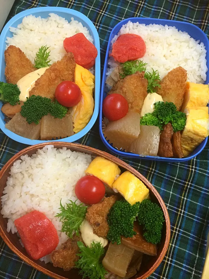 Snapdishの料理写真:父さん & 母さん & 息子のお弁当〜♬|kiyomiさん