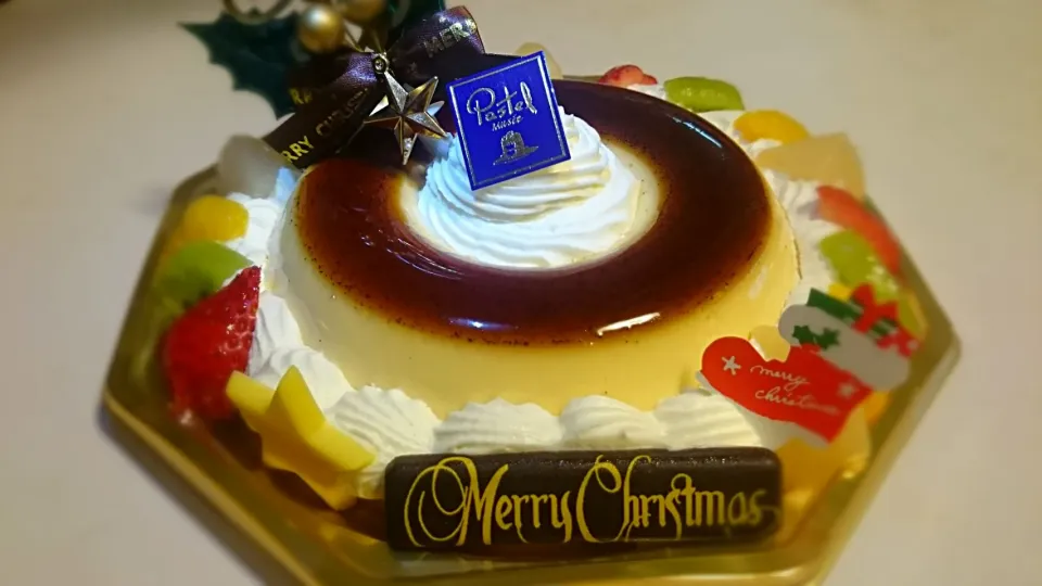 クリスマスなケーキ。おっきなプリンアラモード❤|karyou bingaさん