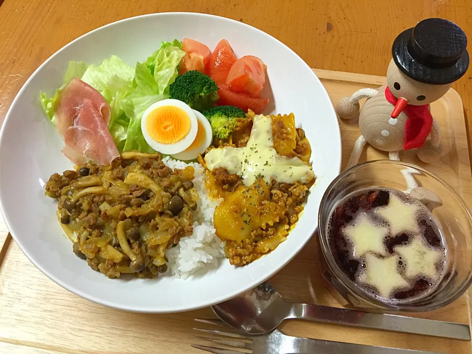 ドライカレーとカレーラザニア|ルドルフさん