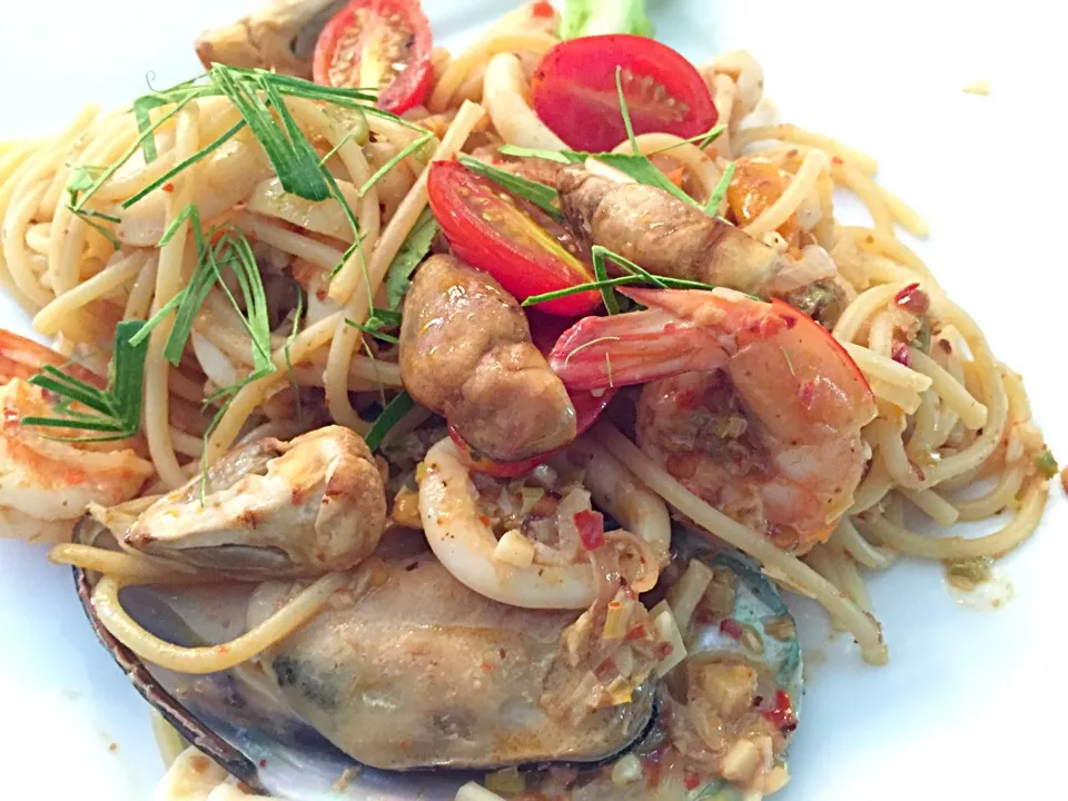 Spagetti Tomyum Seafood|Pope Thitiprasertさん