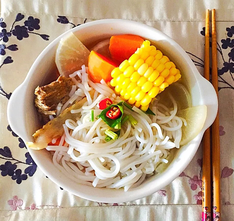 Radish Corn Chinese Soup - Rice Noodle|Indulgeさん