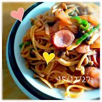 超久し振りの🎵スパゲッティナポリタン🍝💕
with長男💕😃|ぴよちゃん48さん