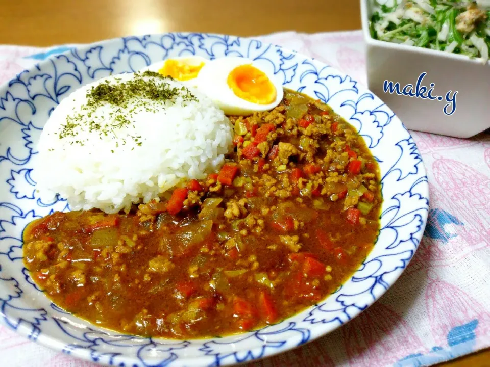 りまこひメェ～🐐の時間がない日は、もうこれで^^;フライパンで20分でできる挽肉キーマカレー❤️|真希さん