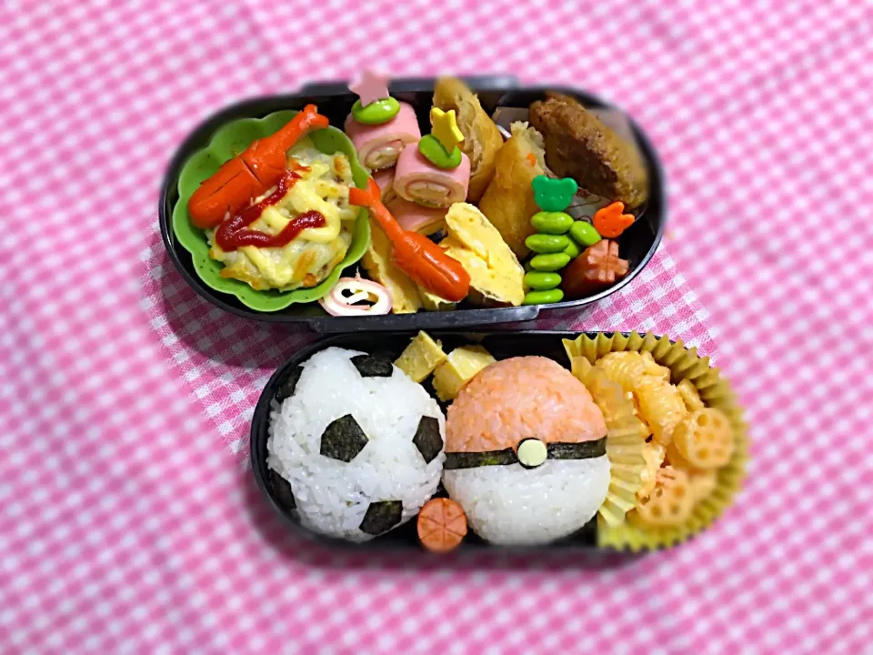 サッカー&モンスターボール弁当|あきとんとんさん