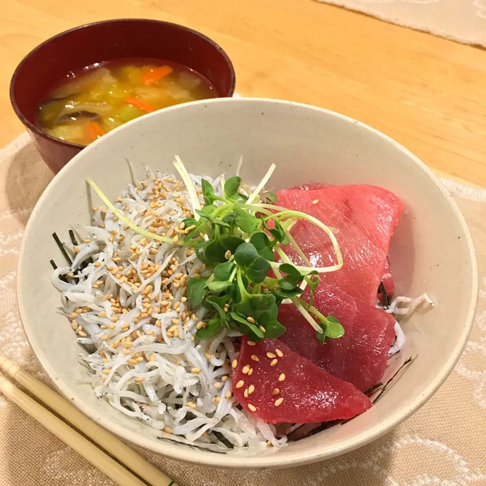 しらす と マグロ丼|n182さん