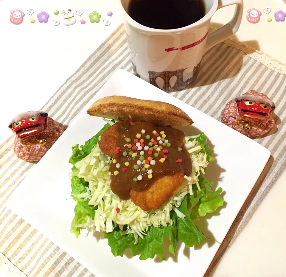 チキンナゲット&カレー❤︎ベーグルサンドイッチ|Makinsさん