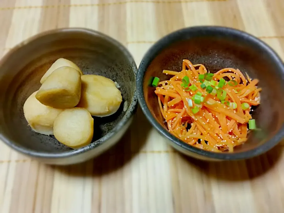 小鉢
里芋の煮物
にんじんの明太子炒め|榎津礼子さん