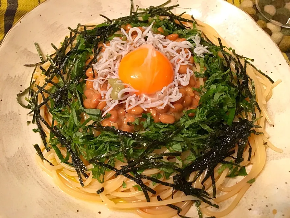 納豆と青シソのパスタ|美穂さん