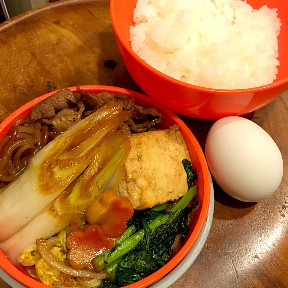 すき焼き丼〜温泉卵つき♡|3匹のこぶたママさん