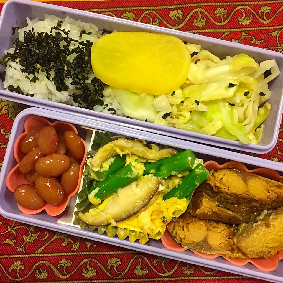 はなっこリーの卵とじと鯖の床炊き弁当|もえさん