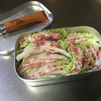 Snapdishの料理写真:メスティンで白菜と豚肉のミルフィーユ|Hiroshiさん