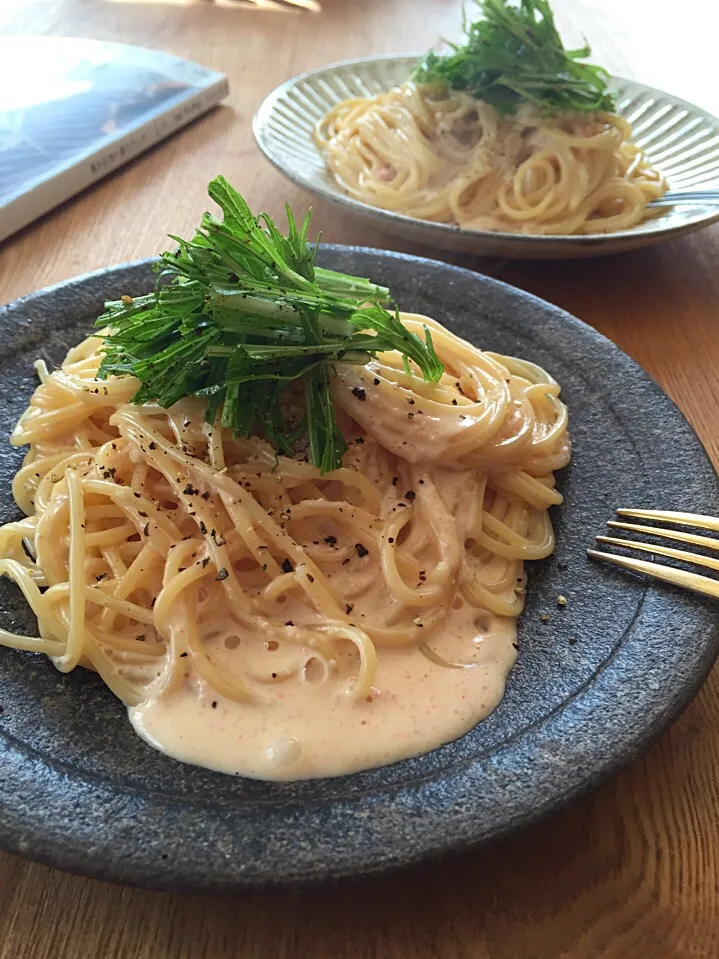 Snapdishの料理写真:明太クリームパスタ❤︎|ayuayu45さん