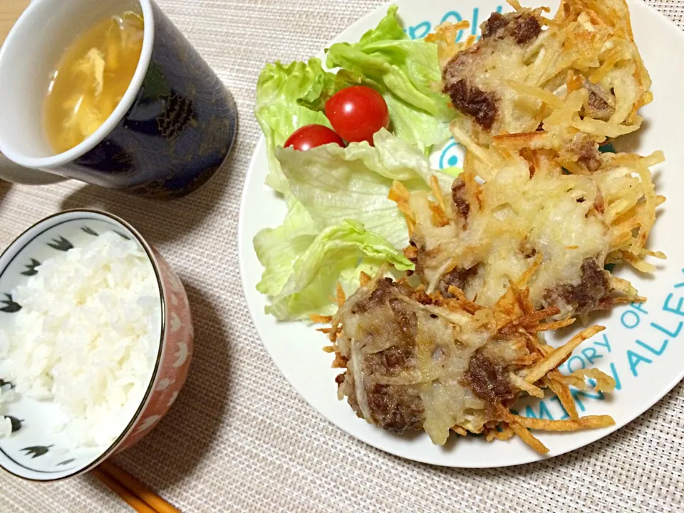 じゃがいもと牛肉のかき揚げ|あいたろさん