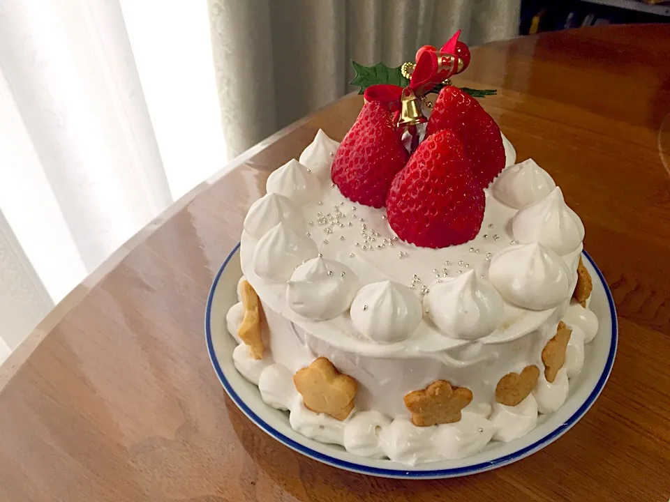 Snapdishの料理写真:2015クリスマス会第四弾♪おうちで♪クリスマスケーキ♪|なちこさん