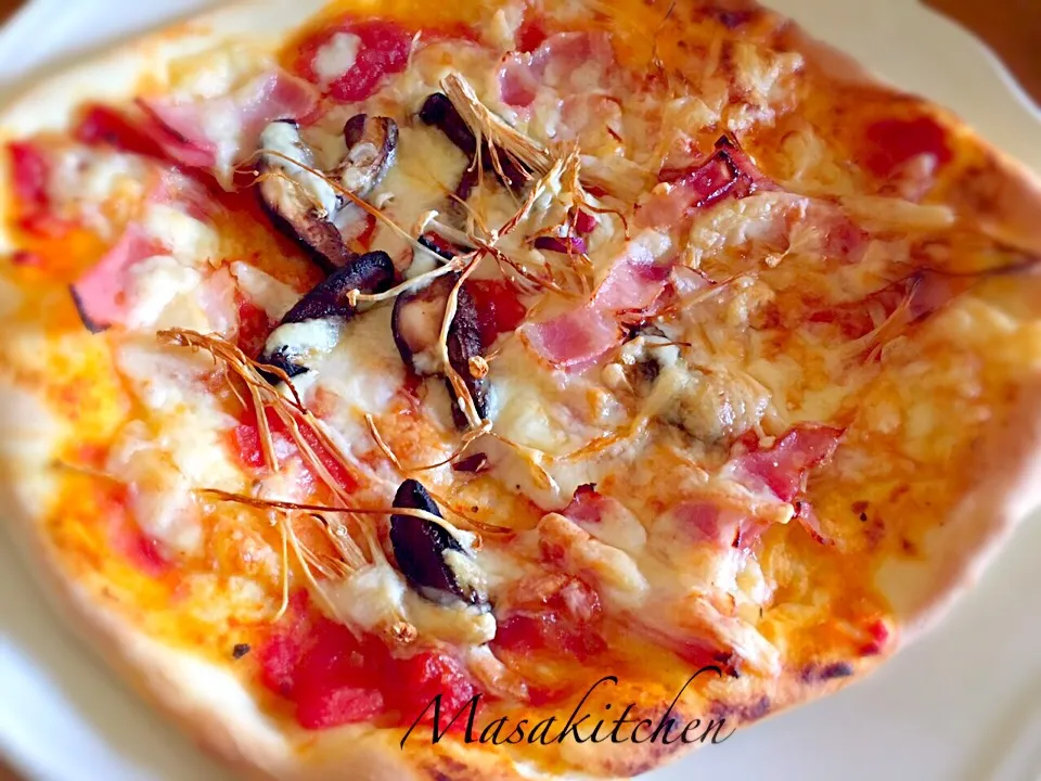 Bacon&mushrooms pizza|Masakiさん