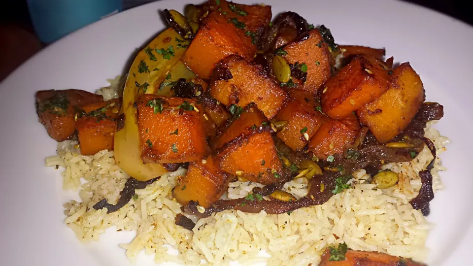 Curried Roasted Butternut Squash over Curry Lemon Rice|Jbeavさん