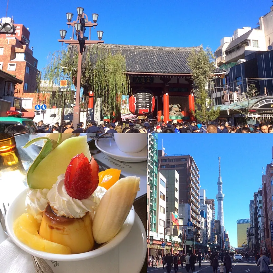 2016年最初の投稿は浅草！アンジェラスさんのプリンアラモード😋🎌🎍|アライさんさん