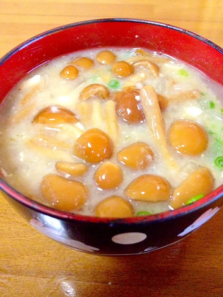 ナメコ🍄どっちゃり〜お味噌汁🍲|まいりさん