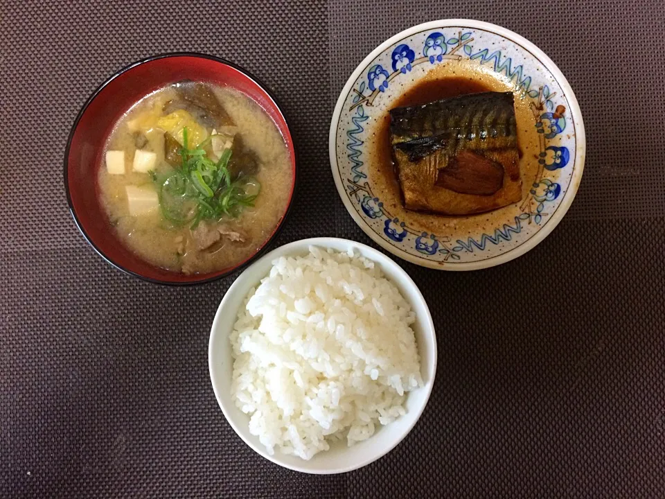 さばの味噌煮ご飯|ばーさんさん