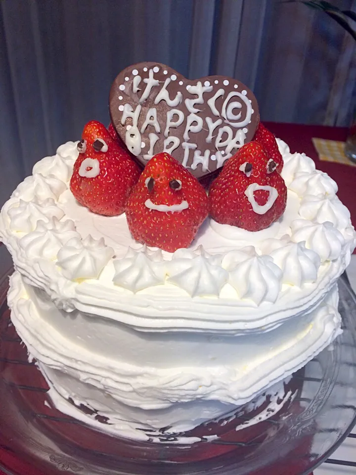 Snapdishの料理写真:darlingのお誕生日♡手作りbirthday cake|なほこさん