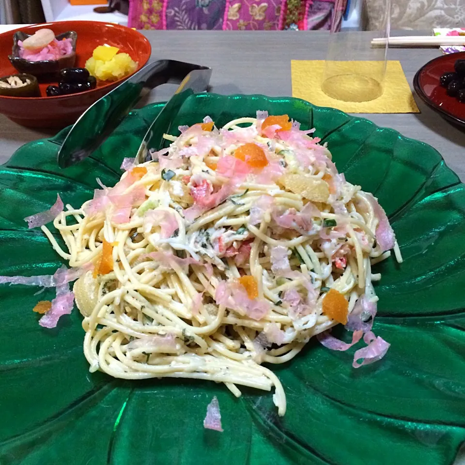 カラスミ数の子蟹入りパスタサラダ|マユマユさん