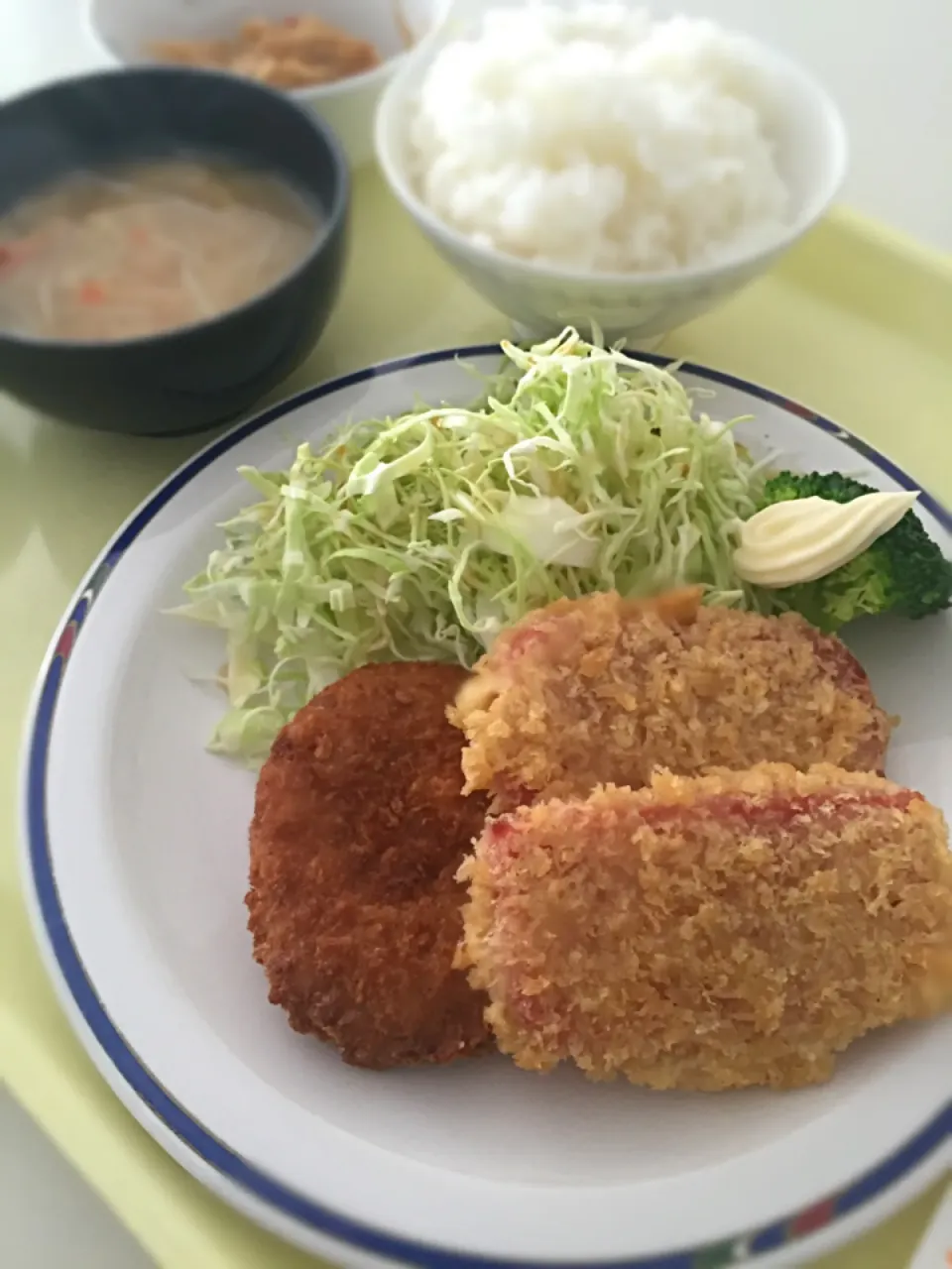 ハムカツ、コロッケ定食|wildcat山猫さん