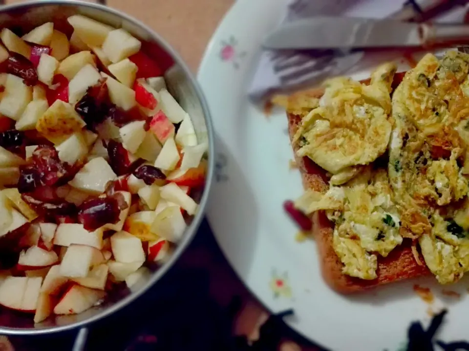 #fruitsalad #specialomlette|FitFemFabさん