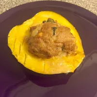 Snapdishの料理写真:Turkey stuffed acorn squash|Emily Lourasさん