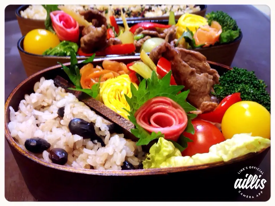 今日の2人のお弁当は セロリと牛肉、赤ピーマンの炒め物などなど|とんちんさん