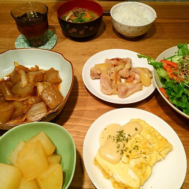 Snapdishの料理写真:冷蔵庫の中にあったものごはん|Tomomiさん