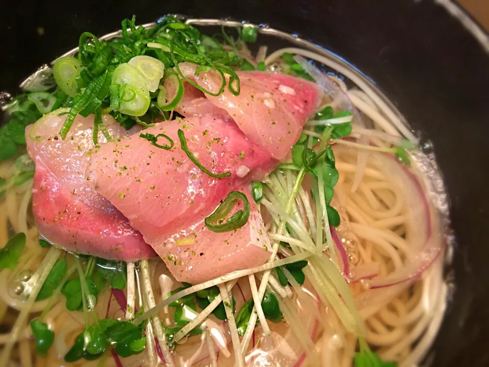 寒鰤の塩麹マリネ温めん3|半田手延べそうめんの店 阿波や壱兆さん