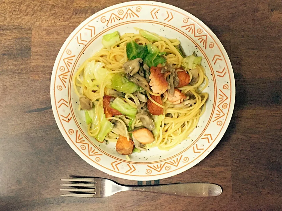 1.6 ☀️ 鮭と舞茸の和風パスタ|りこさん