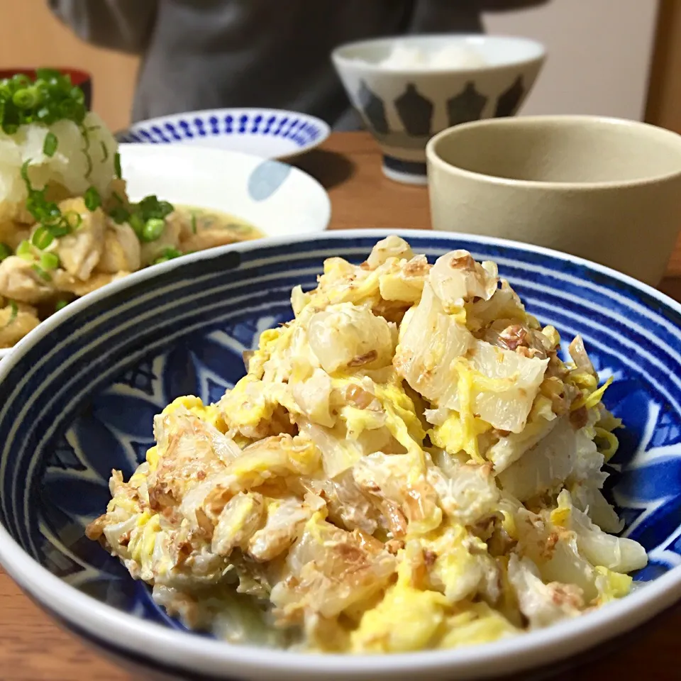 今日の夕飯③白菜マヨおかか|あさこさん