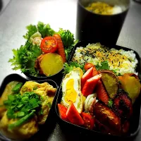 Snapdishの料理写真:旦那さんと高校男子のお弁当♡|Miho kichiさん