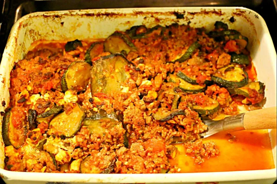 greek moussaka (eggplant, zuccini, meat, tomatoes, goatcheese)|claudia teaさん