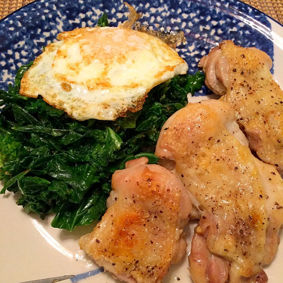 Grilled chicken, sautéed kale and egg|Nanaさん