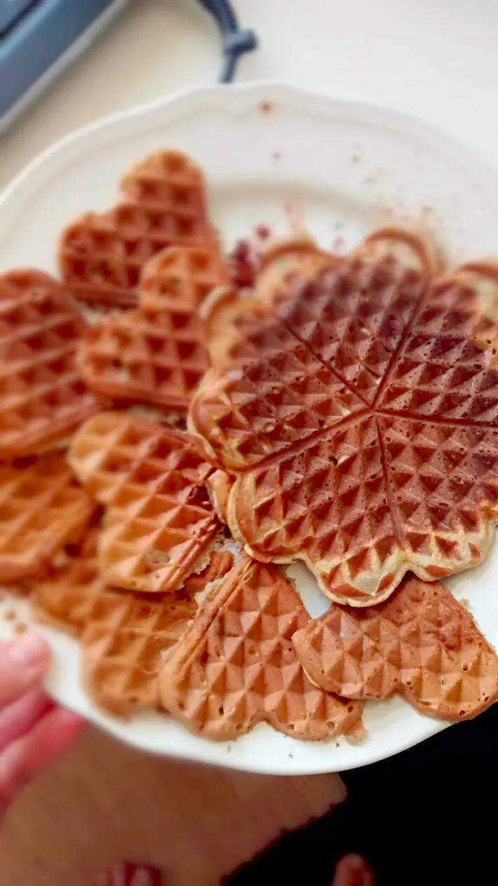 coconut waffles. ingredients: coconut flour, coconut flakes, coconut yoghurt, coconut milk, coconut oil, bananas, eggs, cinammon, cacao,|claudia teaさん