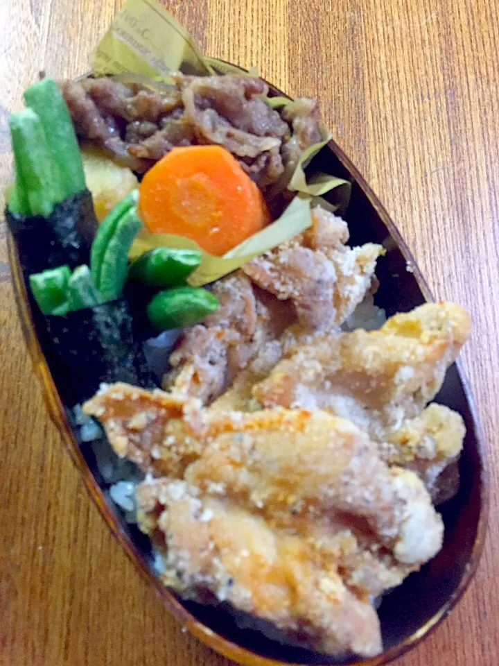 塩唐揚げと肉じゃがのお弁当|onixisさん