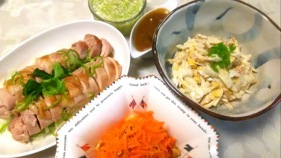 鶏ハム定食|お母の大皿さん