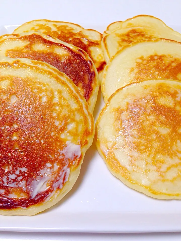 手作り♡白玉粉入りのホットケーキ&パンケーキ。自家製ホットケーキミックスさんを少々アレンジして使用♡|mari♡（もも(*´∀｀*)♪）さん